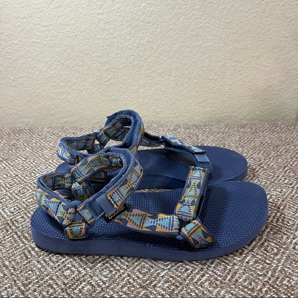 TEVA WOMEN'S ORIGINAL UNIVERSAL SPORT EVERYDAY BLUE SANDALS SZ 9 AZTEC CASUAL - Picture 2 of 7